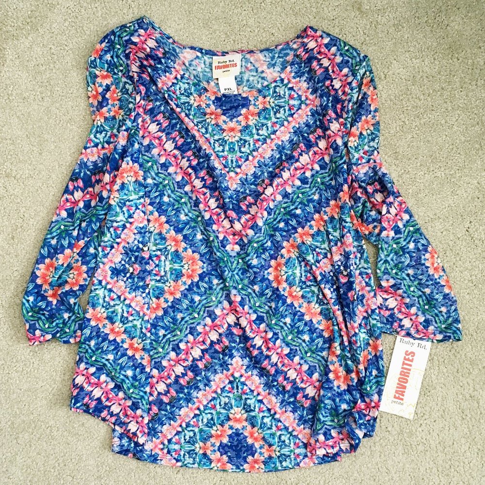 NWT Women's Floral Top Petite XL by Ruby Rd.